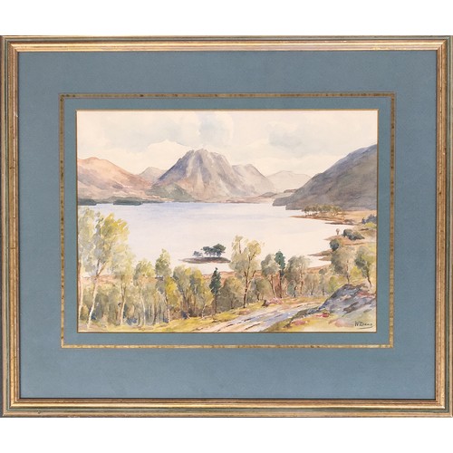 287 - William Deas (1876-1959) Loch Maree and Slioch, signed, watercolour, 27 x 36cm