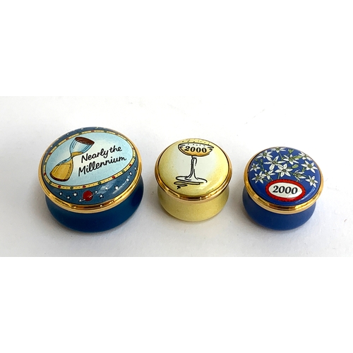 102 - A collection of three Halcyon Days millennium themed trinket boxes