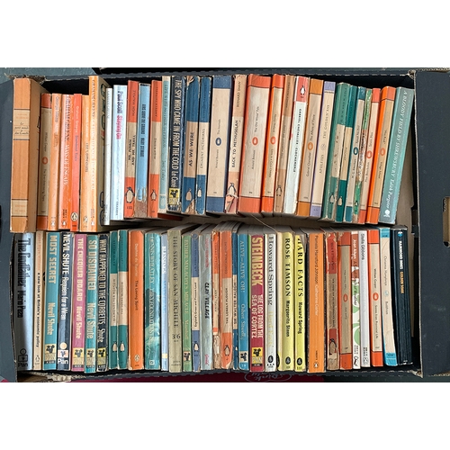 115 - A good box of Penguin paperback editions, to include Nancy Mitford, Osbert Sitwell, George Orwell, D... 