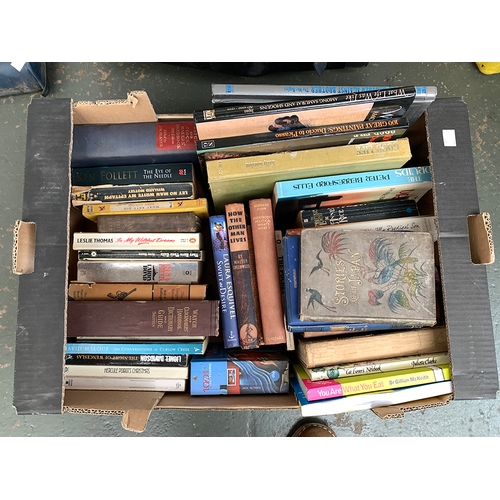 132 - A mixed box of books to include hardbacks, Anne Rice etc