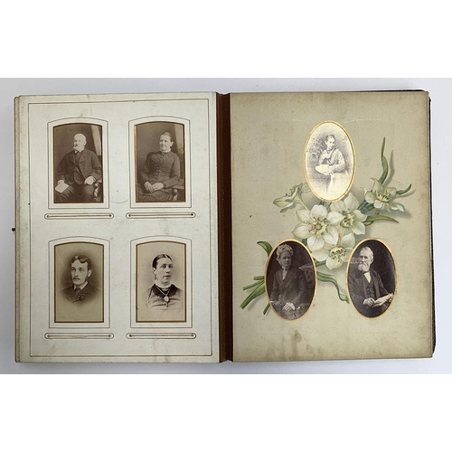 229 - A late Victorian photograph album, containing approx. 110 photos