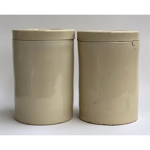 165 - A pair of large stoneware storage canisters, each 37cmH, 26cmD