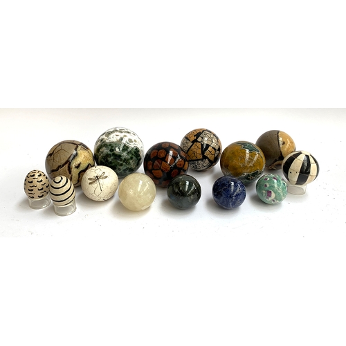 169 - A collection of decorative Central African mineral and other balls