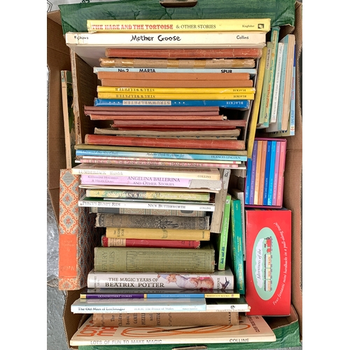 182 - A mixed box of vintage children's books, to include The Ugly Duckling, Mother Goose etc