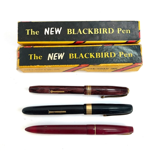 191 - A Conway Stewart 36 fountain pen, with 14ct gold nib; together with a Mabie, Todd & Co. Blackbird fo... 