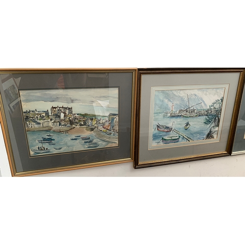 275 - Two 20th century watercolours, depicting harbour scenes, each 27x37cm (2)