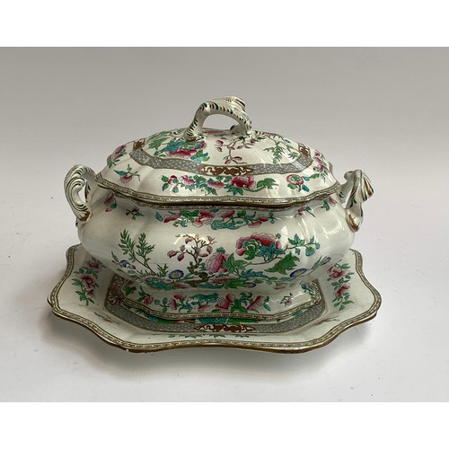 55 - A mixed lot of china to include Adderley 'Lawley';  Royal Grafton; Indian Tree tureen and plates; Im... 