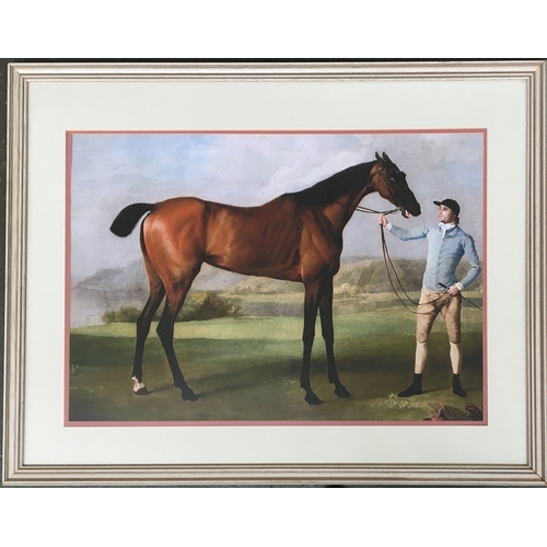 70 - After Alwyn Crawshaw, The Last Three, framed colour print, 31x47cm; together with one other of horse... 