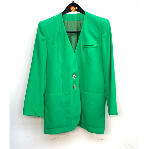 896 - An apple green size 40 designer wool jacket