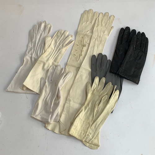 928 - Seven pairs of ladies gloves, leather and cloth, one elbow length