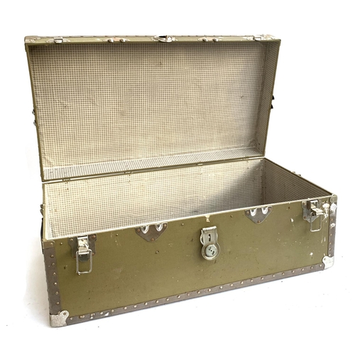 1057 - A vintage travel trunk, with side carry handles, 91cmW