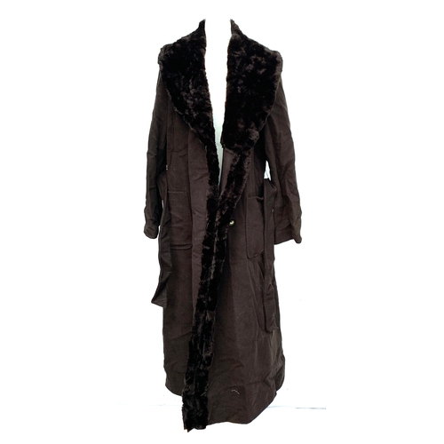 935 - A Windsmoor wool coat, size 14, with faux fur shawl collar and belt