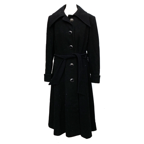 951 - A Maxlin black maternity dress with pleats to front; together with a Cresta wool overcoat, with belt... 