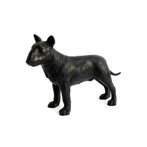 240 - A bronze figure of an English Bull Terrier, 24cmH