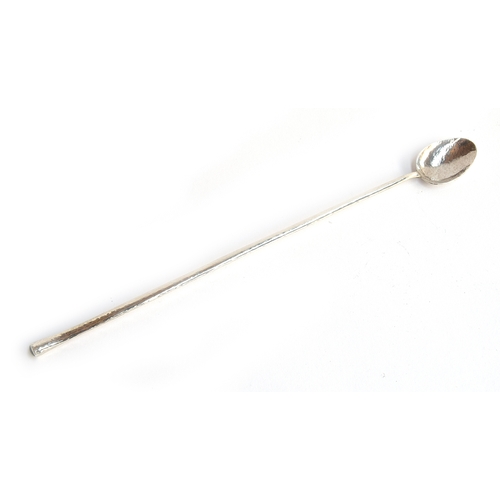 67 - A modern silver cocktail spoon, marked WAW, 28cm long, 1.45oz