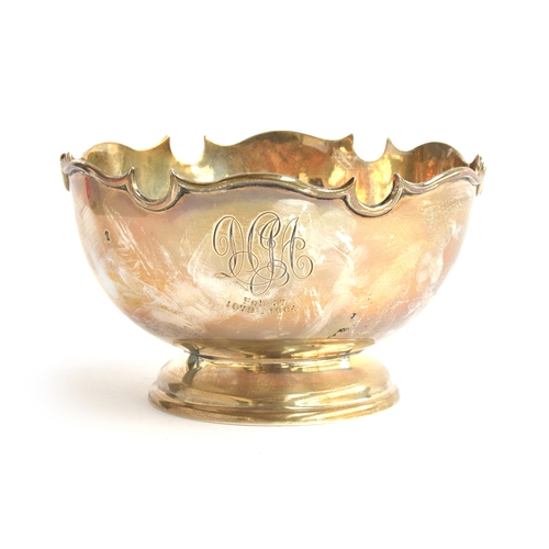 106 - An early 20th century silver rose bowl by Manoah Rhodes & Sons Ltd of Bradford, marks rubbed, with s... 