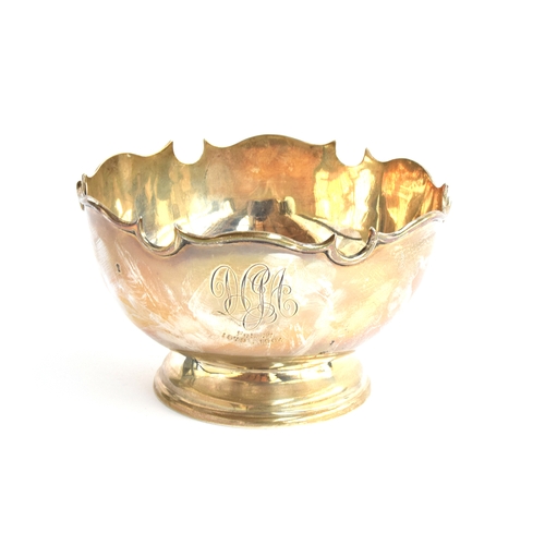 106 - An early 20th century silver rose bowl by Manoah Rhodes & Sons Ltd of Bradford, marks rubbed, with s... 