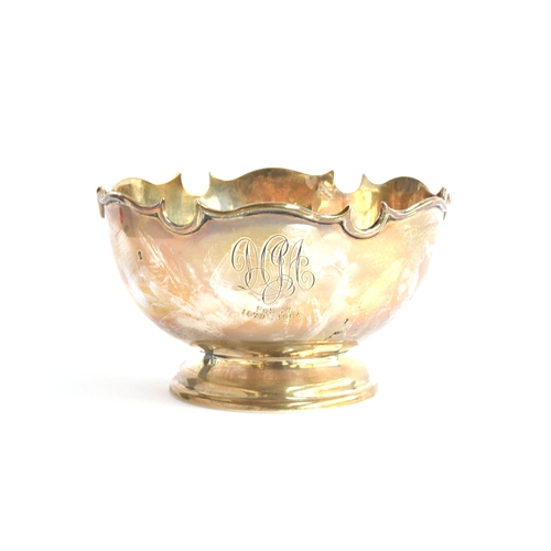 106 - An early 20th century silver rose bowl by Manoah Rhodes & Sons Ltd of Bradford, marks rubbed, with s... 