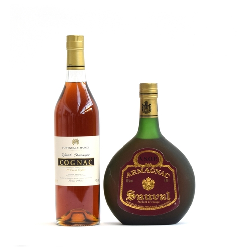 275 - Fortnum & Mason Grande Champagne Cognac (40%/ 70cl); Sauval CSOP Armagnac (40%/70cl) (2)