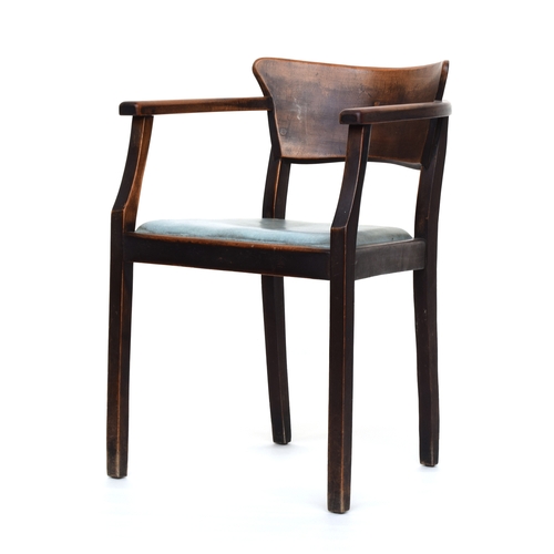 613 - A North European beech framed open armchair