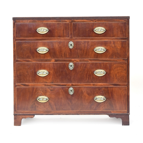 532 - A Regency chest of two short over three graduating drawers, on bracket feet, 95cm wide, 46cm deep, 8... 