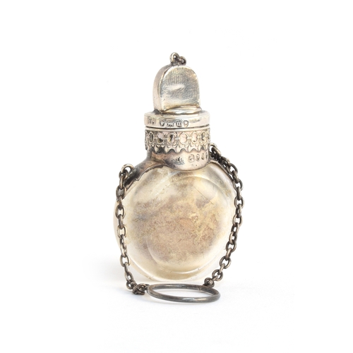 161 - A Victorian silver mounted glass scent bottle, 6.2cm high