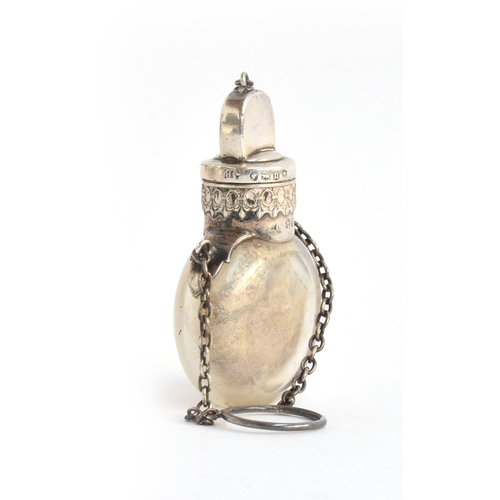 161 - A Victorian silver mounted glass scent bottle, 6.2cm high