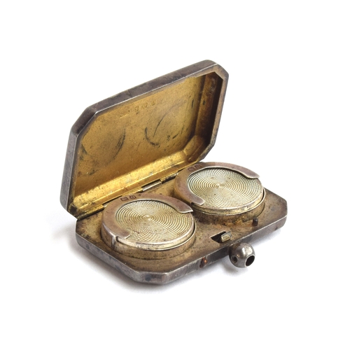 140 - A silver double sovereign case, by William Hair Haseler, Birmingham 1913, of canted rectangular form... 