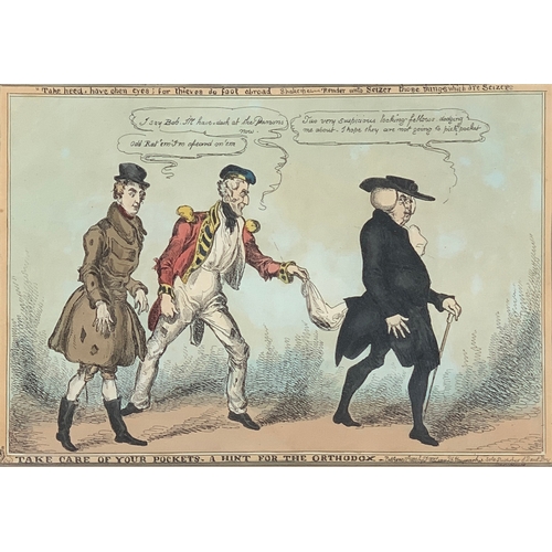 347 - A collection of nine early 19th century hand coloured political cartoons published by Thomas McLean ... 