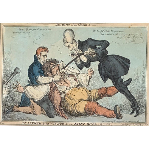 347 - A collection of nine early 19th century hand coloured political cartoons published by Thomas McLean ... 