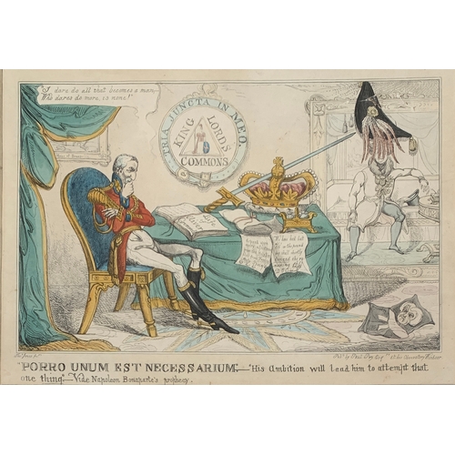 347 - A collection of nine early 19th century hand coloured political cartoons published by Thomas McLean ... 