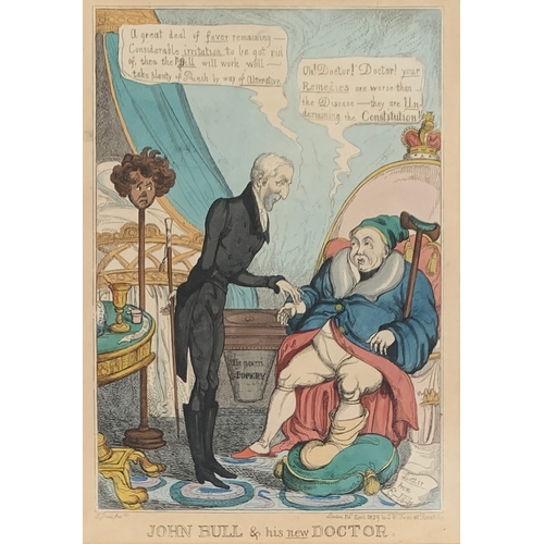 347 - A collection of nine early 19th century hand coloured political cartoons published by Thomas McLean ... 