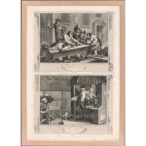 341 - After William Hogarth (British 1697-1764), 'The Industrious 'Prentice' and 'The Idle 'Prentice, ten ... 