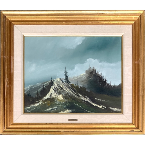 385 - V.J Mastronardi, Alpine scene, oil on canvas, dated 1978 on reverse, 37.5x47cm