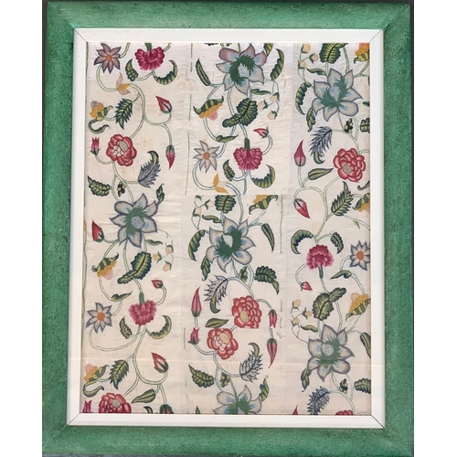 394 - A 19th century embroidered floral crewel work panel, 56x42cm