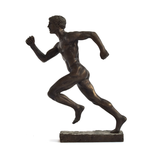 167 - A bronze statue of a nude athlete, 21.5cm high