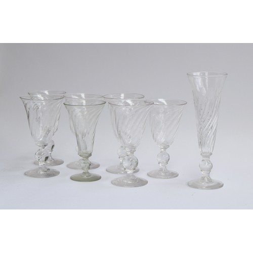 267 - William Walker Glassmaker, formerly Rushmore Estate, a group of six handmade wine glasses, together ... 