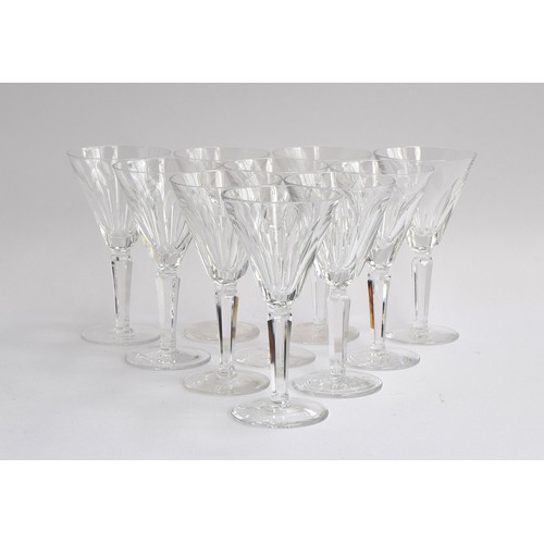 268 - A set of ten Waterford cut crystal stem wine glasses, each 16.5cm high