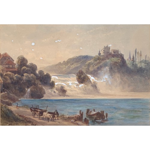 331 - William Collingwood RWS (1819-1903), 'The Falls of the Rhine at Schaffhausen', watercolour on paper,... 