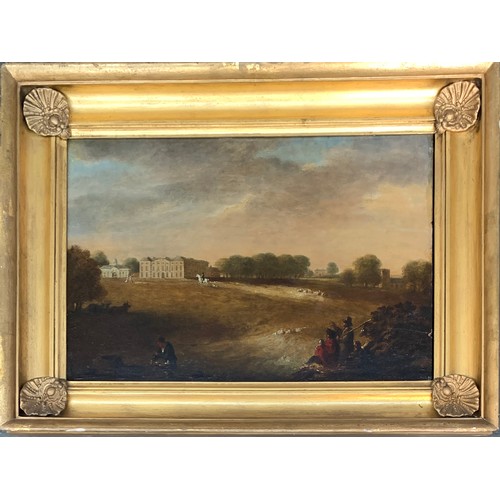 375 - Circle of  Joseph Mallord William Turner 1775-1851, A Prospect of a Stately Home, thought to be Croo... 