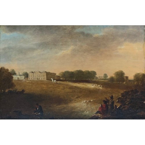 375 - Circle of  Joseph Mallord William Turner 1775-1851, A Prospect of a Stately Home, thought to be Croo... 