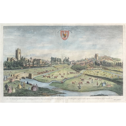 344 - John Boydell, a hand coloured plate 'exhibiting a North East View of the Town of Dorchester and of T... 