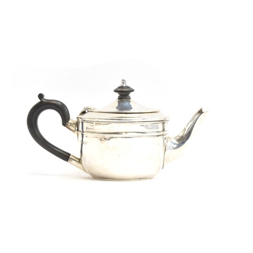 75 - A George V bachelor's teapot by Charles Edwards, London 1919; together with a small cream jug by Add... 