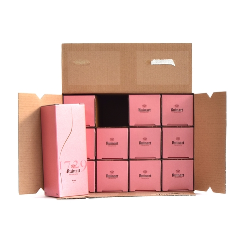 274A - Ruinart Rosé Champagne, a case of 12 bottles in individual boxes each 37.5cl retailed by Jeroboams, ... 