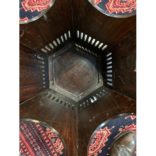 625 - An Anglo-Indian inlaid hexagonal occasional table, 38cm wide, 39cm high