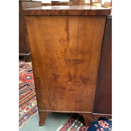 534 - A Regency mahogany bowfront chest of drawers, two short over two long, on shaped apron and swept bra... 