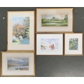 Roger Boud, 20th century watercolour on paper, boats at rest, 17x25cm ...