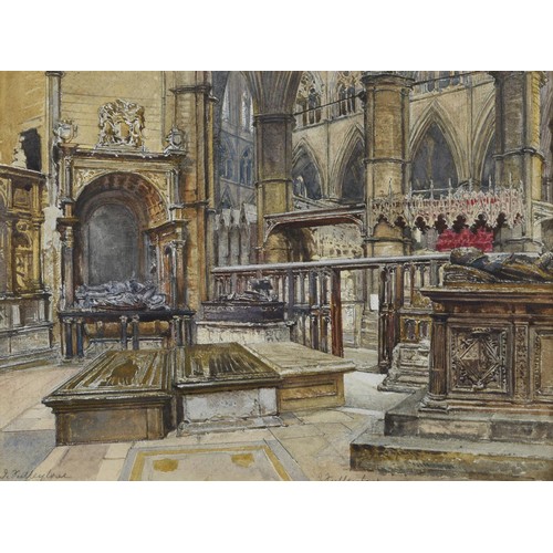 344 - John Fulleylove RI (British 1845-1908), St. Edmunds Chapel, Westminster Abbey, watercolour and penci... 