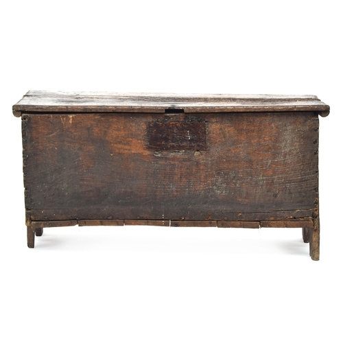 581 - A 17th century plank elm coffer