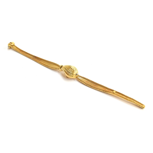 76 - An Omega ladies 18ct gold concealed dial bracelet watch, c.1960s, approx. 10mm dial, overall length ... 